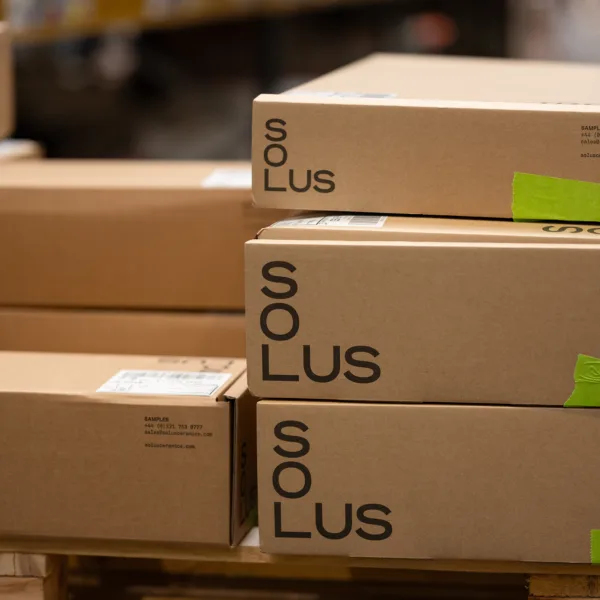 Solus sustainable tile sample packaging